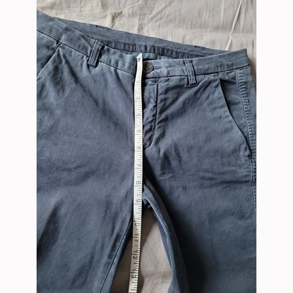 NWOT 7FAM Blue Cotton Twill Straight Leg Pants (Size 26) - Picture 8 of 10